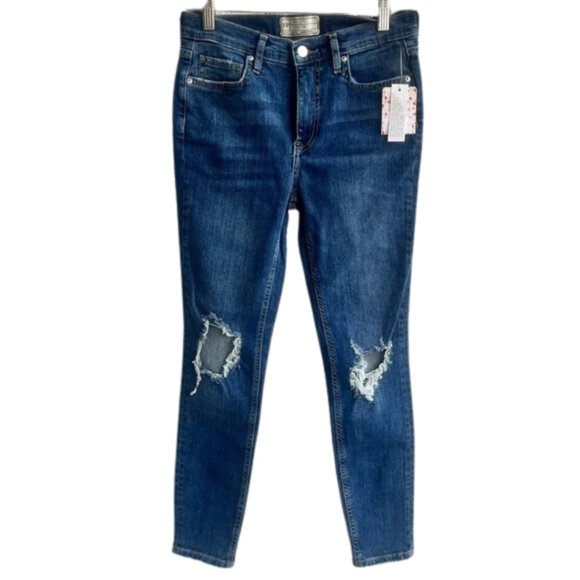 Free People Denim - FREE PEOPLE Skinny Jeans Distressed with Rips NWT Women’s 28
